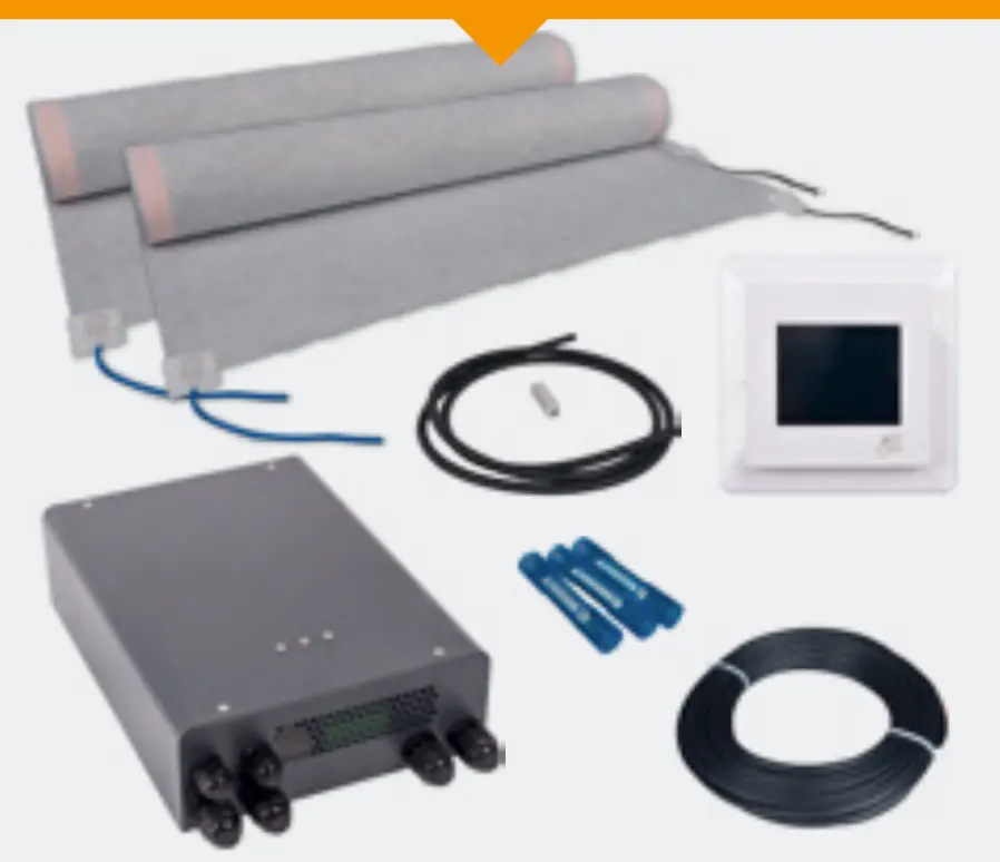 E-NERGY CARBON - Kit de chauffage infrarouge – paroi de douche / zone à chauffe rapide – 800 W | 3,6 m²,