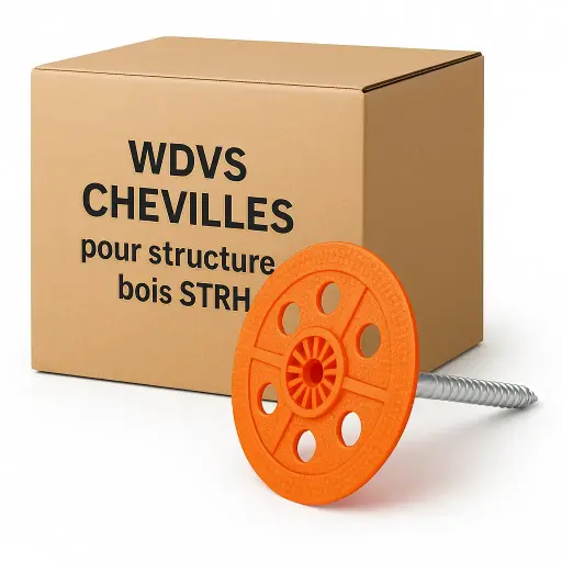 WDVS CHEVILLE 120 mm POUR ISOLATION 80 mm - pour structure bois STRH - (Boite de 100pc)